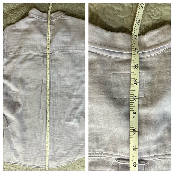 Rails Ellis Long Sleeve Button Down Cotton Gauze Pale Violet Size L - Picture 12 of 12